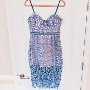 Lavender Lace Day Dress with nude slip